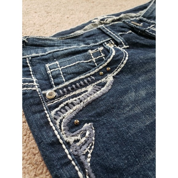 Reign Blue Denim Embroidered Cropped Jeans Pants Nina Women's Sz 5 - Picture 6 of 13